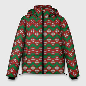 Мужская зимняя куртка 3D с принтом Knitted Snowflake Pattern , верх — 100% полиэстер; подкладка — 100% полиэстер; утеплитель — 100% полиэстер | длина ниже бедра, свободный силуэт Оверсайз. Есть воротник-стойка, отстегивающийся капюшон и ветрозащитная планка. 

Боковые карманы с листочкой на кнопках и внутренний карман на молнии. | background | christmas | geometry | knitted pattern | new year | pattern | snowflakes | texture | вязаный узор | геометрия | новый год | паттерн | рождество | снежинки | текстура | узор | фон