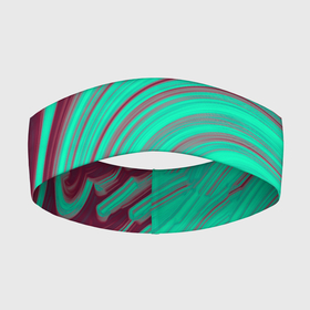 Повязка на голову 3D с принтом Зеленый прилив в Кировске,  |  | вода | дизайн | зеленый | линия | узор