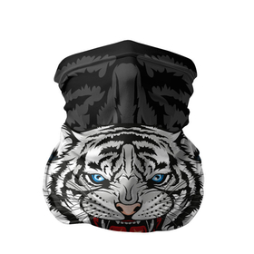 Бандана-труба 3D с принтом ЧЁРНЫЙ ТИГР | BLACK TIGER УЗОР в Новосибирске, 100% полиэстер, ткань с особыми свойствами — Activecool | плотность 150‒180 г/м2; хорошо тянется, но сохраняет форму | 2022 | beast | merry christmas | new year | red bow | santa hat | snow | tiger | winter | winter is coming | year of the tiger | год тигра | дед мороз | животные | звери | зверь | зима | зима 2022 | зима близко | новог | новогодни