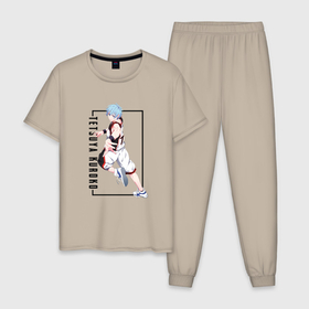 Мужская пижама хлопок с принтом Бакскетбол Куроко| Тэцуя Куроко , 100% хлопок | брюки и футболка прямого кроя, без карманов, на брюках мягкая резинка на поясе и по низу штанин
 | kuroko no basket | tetsuya kuroko | баскетбол куроко | тецуя | тэцуя куроко