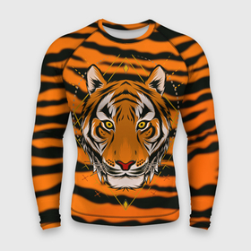 Мужской рашгард 3D с принтом Тигр настоящий хищник в Курске,  |  | Тематика изображения на принте: tiger | восточный тигр | год тигра | кошка | тигр | тигренок | хищник