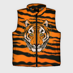 Мужской жилет утепленный 3D с принтом Тигр настоящий хищник в Санкт-Петербурге,  |  | tiger | восточный тигр | год тигра | кошка | тигр | тигренок | хищник