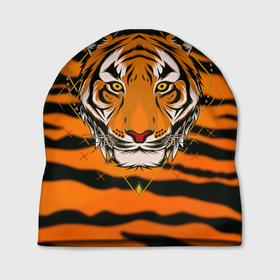 Шапка 3D с принтом Тигр настоящий хищник в Курске, 100% полиэстер | универсальный размер, печать по всей поверхности изделия | Тематика изображения на принте: tiger | восточный тигр | год тигра | кошка | тигр | тигренок | хищник