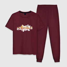 Мужская пижама хлопок с принтом graffity Generation Z , 100% хлопок | брюки и футболка прямого кроя, без карманов, на брюках мягкая резинка на поясе и по низу штанин
 | generation z | graffity | hip hop | граффити | поколение z | хип хоп