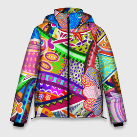Мужская зимняя куртка 3D с принтом Разноцветные яркие рыбки на абстрактном цветном фоне в Новосибирске, верх — 100% полиэстер; подкладка — 100% полиэстер; утеплитель — 100% полиэстер | длина ниже бедра, свободный силуэт Оверсайз. Есть воротник-стойка, отстегивающийся капюшон и ветрозащитная планка. 

Боковые карманы с листочкой на кнопках и внутренний карман на молнии. | Тематика изображения на принте: абстрактный паттерн | абстрактный фон | абстракция | аквариум | буйство красок в океане | египетские рыбки | знак зодиака рыбы | красное море | мировой океан | паттерн из рыб | разноцветные рыбы