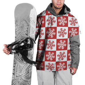Накидка на куртку 3D с принтом Шахматные Снежинки в Белгороде, 100% полиэстер |  | Тематика изображения на принте: зима | новогоднее настроение | новый год | снежинки | шахматные снежинки | шахматы