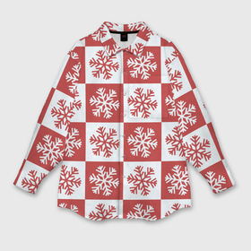 Мужская рубашка oversize 3D с принтом Шахматные Снежинки в Белгороде,  |  | зима | новогоднее настроение | новый год | снежинки | шахматные снежинки | шахматы