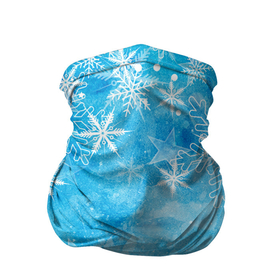 Бандана-труба 3D с принтом Холодок в Белгороде, 100% полиэстер, ткань с особыми свойствами — Activecool | плотность 150‒180 г/м2; хорошо тянется, но сохраняет форму | Тематика изображения на принте: зима | мороз | новый год | снег | снежинки | холод | холодок