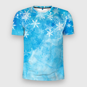 Мужская футболка 3D спортивная с принтом Холодок в Белгороде, 100% полиэстер с улучшенными характеристиками | приталенный силуэт, круглая горловина, широкие плечи, сужается к линии бедра | зима | мороз | новый год | снег | снежинки | холод | холодок