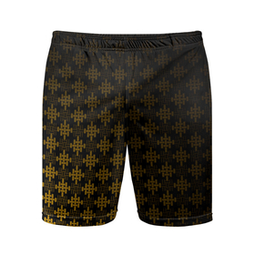 Мужские шорты спортивные с принтом Золотой гобелен в Белгороде,  |  | гобелен | золотой | свет | темнота | узор
