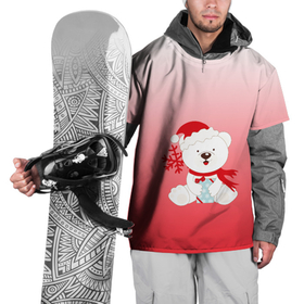 Накидка на куртку 3D с принтом Белый мишка с подарком в Санкт-Петербурге, 100% полиэстер |  | Тематика изображения на принте: белый мишка | градиент | зима | коробочка | медведь | милота | нейтральный | новый год | подарок | полярный мишка | рисунок | снежинка | сюрприз | шапочка