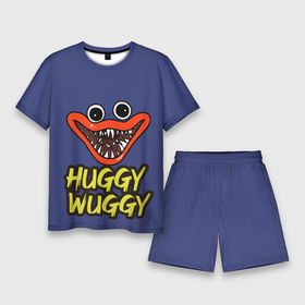 Мужской костюм с шортами 3D с принтом Poppy Playtime smile Huggy Wuggy в Белгороде,  |  | Тематика изображения на принте: huggy | poppy playtime | smile | wuggy | зубы