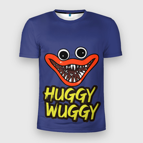 Мужская футболка 3D Slim с принтом Poppy Playtime smile Huggy Wuggy в Белгороде, 100% полиэстер с улучшенными характеристиками | приталенный силуэт, круглая горловина, широкие плечи, сужается к линии бедра | huggy | poppy playtime | smile | wuggy | зубы