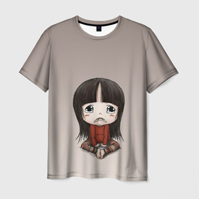 Мужская футболка 3D с принтом грустная девочка хнычет в Новосибирске, 100% полиэфир | прямой крой, круглый вырез горловины, длина до линии бедер | градиент | грустная девочка | грусть | депресняшка | жалуется | зануда | печалька | плакса | прикол | рисунок | такова жизнь | хнычет | шутка