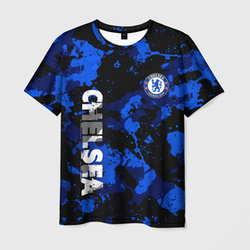 Мужская футболка 3D с принтом Челси, Chelsea в Петрозаводске, 100% полиэфир | прямой крой, круглый вырез горловины, длина до линии бедер | chelsea | football | london | soccer | лига чемпионов | лондон | форма | футбол | челси