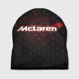 Шапка 3D с принтом McLaren carbon theme , 100% полиэстер | универсальный размер, печать по всей поверхности изделия | f1 | formula 1 | mclaren | авто | гонки | макларен | формула 1