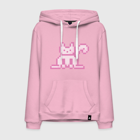 Мужская толстовка хлопок с принтом Розовый пиксельный кот (Pink pixel cat) , френч-терри, мягкий теплый начес внутри (100% хлопок) | карман-кенгуру, эластичные манжеты и нижняя кромка, капюшон с подкладом и шнурком | anime | cat | pink | pixel | pixel art | аниме | кот | писель | писель арт | розовый