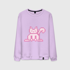 Мужской свитшот хлопок с принтом Розовый пиксельный кот (Pink pixel cat) в Екатеринбурге, 100% хлопок |  | anime | cat | pink | pixel | pixel art | аниме | кот | писель | писель арт | розовый