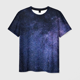 Мужская футболка 3D с принтом Night sky в Кировске, 100% полиэфир | прямой крой, круглый вырез горловины, длина до линии бедер | звезды | космос | красивый | млечный путь | ночь | синий | темный
