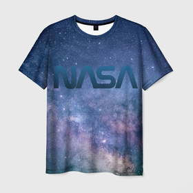 Мужская футболка 3D с принтом Nasa cosmos , 100% полиэфир | прямой крой, круглый вырез горловины, длина до линии бедер | Тематика изображения на принте: nasa | звезды | космос | красивое небо | млечный путь | ночное небо | освоение космоса