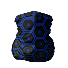 Бандана-труба 3D с принтом Ячейки памяти в Курске, 100% полиэстер, ткань с особыми свойствами — Activecool | плотность 150‒180 г/м2; хорошо тянется, но сохраняет форму | сетка | симметрия | синий | текстура | узор