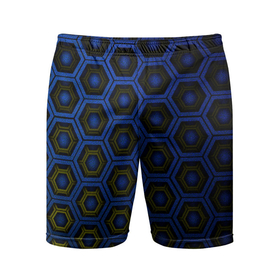 Мужские шорты спортивные с принтом Ячейки памяти в Белгороде,  |  | сетка | симметрия | синий | текстура | узор