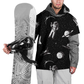 Накидка на куртку 3D с принтом Космический вояж в Курске, 100% полиэстер |  | астронавт | космический полет | космос | луна | ракета
