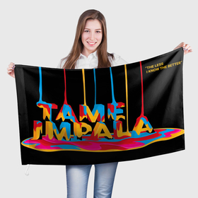 Флаг 3D с принтом Тайм импала в Курске, 100% полиэстер | плотность ткани — 95 г/м2, размер — 67 х 109 см. Принт наносится с одной стороны | alternative | metall | music | rock | tame impala | альтернатива | металл | музыка | рок | тэйм импала