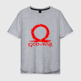 Мужская футболка хлопок Oversize с принтом GOD OF WAR RED LOGO RAGNAROK в Тюмени, 100% хлопок | свободный крой, круглый ворот, “спинка” длиннее передней части | ascension | betrayal | chains of olympus | cratos | ghost of sparta | god of war | hack and slash | kratos | logo | бог войны | год ов вар | год оф вар | игра | кратос | лого | логотип | эмблема