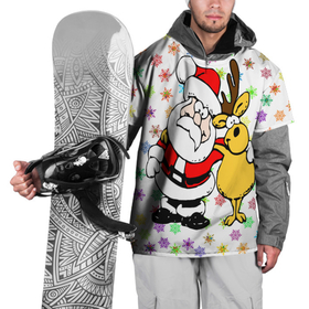 Накидка на куртку 3D с принтом Счастливого всем Рождества в Тюмени, 100% полиэстер |  | Тематика изображения на принте: елка | олень | подарки | праздник | рождество | счастливого рождества