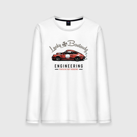 Мужской лонгслив хлопок с принтом Porsche Lucky Bastardz в Новосибирске, 100% хлопок |  | car | germany | motorsport | porsche | power | автомобиль | автоспорт | германия | лихач | порше
