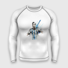 Мужской рашгард 3D с принтом Messi Argentina Team в Петрозаводске,  |  | Тематика изображения на принте: argentina | messi | лионель месси | месси аргентина | сборная аргентины | футбол