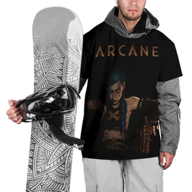 Накидка на куртку 3D с принтом Arcane :: Джинкс Паудэр в Белгороде, 100% полиэстер |  | Тематика изображения на принте: аркейн джинкс | джинкс с пушкой | персонаж аркейн | сестра вай | синеволосая девушка