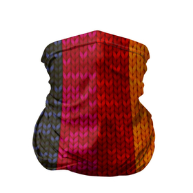 Бандана-труба 3D с принтом Вязаная радуга в Белгороде, 100% полиэстер, ткань с особыми свойствами — Activecool | плотность 150‒180 г/м2; хорошо тянется, но сохраняет форму | вязание | вязанка | нитки | радуга | текстура | шерсть