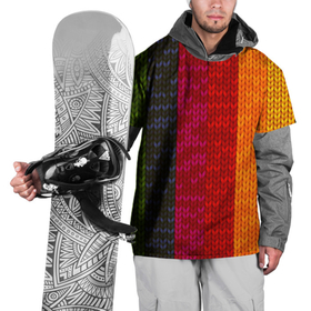 Накидка на куртку 3D с принтом Вязаная радуга в Петрозаводске, 100% полиэстер |  | вязание | вязанка | нитки | радуга | текстура | шерсть