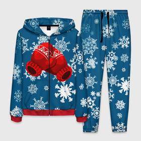 Мужской костюм 3D с принтом ЗИНИИ ПЕРЧАТКИ ОТ ХОЛОДА в Новосибирске, 100% полиэстер | Манжеты и пояс оформлены тканевой резинкой, двухслойный капюшон со шнурком для регулировки, карманы спереди | blue | cold | from | gloves | ice | new | red | snow | snowflakes | winter | year | год | зима | зинии | красный | лед | новый | от | перчатки | синий | снег | снежинки | холод | холода