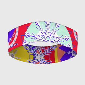 Повязка на голову 3D с принтом Яркий абстрактный зимний дизайн из снежинок в Петрозаводске,  |  | абстрактный | белые снежинки на ярком | зима | зимний паттерн | зимняя | паттерн из снежинок | разноцветная | снежинки | снежинки узор | снежный паттерн | узор из снежинок | яркая зима