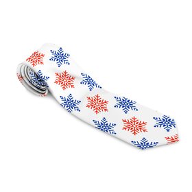 Галстук 3D с принтом снежинки паттерн snowflakes pattern в городе Новоалтайск, 100% полиэстер | Длина 148 см; Плотность 150-180 г/м2 | pattern | snowflakes | новый год | паттерн | снежинки