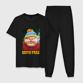 Мужская пижама хлопок с принтом Eric Cartman | 3D | South Park в Санкт-Петербурге, 100% хлопок | брюки и футболка прямого кроя, без карманов, на брюках мягкая резинка на поясе и по низу штанин
 | cartman | south park | картман | картмен | саус парк | южный парк