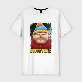 Мужская футболка хлопок Slim с принтом Eric Cartman | 3D | South Park в Белгороде, 92% хлопок, 8% лайкра | приталенный силуэт, круглый вырез ворота, длина до линии бедра, короткий рукав | cartman | south park | картман | картмен | саус парк | южный парк