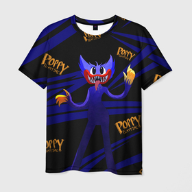 Мужская футболка 3D с принтом Poppy Playtime Геометрия. в Новосибирске, 100% полиэфир | прямой крой, круглый вырез горловины, длина до линии бедер | 2021 | play | poppy | poppy playtime | poppyplaytime | time | игра | монстр