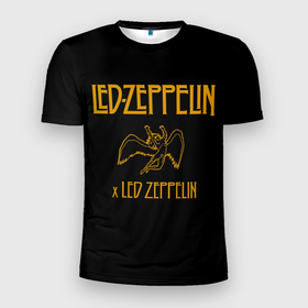 Мужская футболка 3D Slim с принтом Led Zeppelin x Led Zeppelin в Новосибирске, 100% полиэстер с улучшенными характеристиками | приталенный силуэт, круглая горловина, широкие плечи, сужается к линии бедра | led | led zep | led zeppelin | ledzep | lz | zoso | альбом | джимми пейдж | джон генри бонэм | джон пол джонс | зосо | лед зепелен | лед зеппелин | ледзепелен | ледзеппелин | роберт плант | рок группа