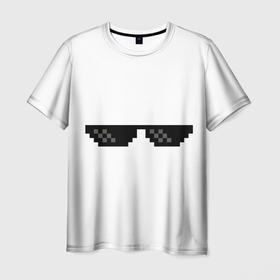 Мужская футболка 3D с принтом Очки кабачки , 100% полиэфир | прямой крой, круглый вырез горловины, длина до линии бедер | deal with it | крутые очки | смирись с этим | солнечные очки