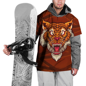 Накидка на куртку 3D с принтом Тигр Evil в Тюмени, 100% полиэстер |  | Тематика изображения на принте: tiger | восточный тигр | год тигра | кошка | тигр | тигренок | хищник