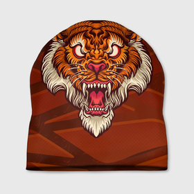Шапка 3D с принтом Тигр Evil в Новосибирске, 100% полиэстер | универсальный размер, печать по всей поверхности изделия | Тематика изображения на принте: tiger | восточный тигр | год тигра | кошка | тигр | тигренок | хищник