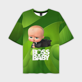 Мужская футболка oversize 3D с принтом Босс молокосос зеленая абстракция в Белгороде,  |  | 