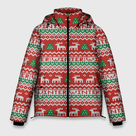Мужская зимняя куртка 3D с принтом Deer Christmas Pattern в Петрозаводске, верх — 100% полиэстер; подкладка — 100% полиэстер; утеплитель — 100% полиэстер | длина ниже бедра, свободный силуэт Оверсайз. Есть воротник-стойка, отстегивающийся капюшон и ветрозащитная планка. 

Боковые карманы с листочкой на кнопках и внутренний карман на молнии. | background | christmas | christmas pattern | deer | herringbone | holiday | knitted pattern | new year | pattern | texture | tree | вязаный узор | елка | елочка | новогодний узор | новый год | олени | паттерн | праздник | рождество | текстура | узор | фон