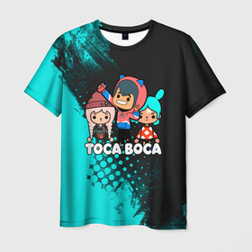 Мужская футболка 3D с принтом Toca Boca Рита и Леон. в Санкт-Петербурге, 100% полиэфир | прямой крой, круглый вырез горловины, длина до линии бедер | toca boca | toca life world | игра | тока бока | тока бока лайф | туса воса