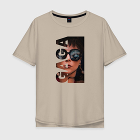 Мужская футболка хлопок Oversize с принтом ГАГА. в Курске, 100% хлопок | свободный крой, круглый ворот, “спинка” длиннее передней части | Тематика изображения на принте: двушка | имя | лицо | очки | портрет | фото