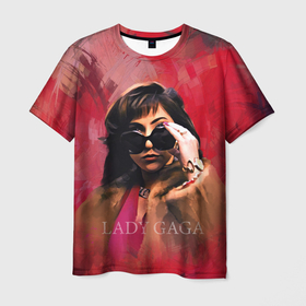 Мужская футболка 3D с принтом Очки Gaga , 100% полиэфир | прямой крой, круглый вырез горловины, длина до линии бедер | Тематика изображения на принте: взгляд | голова | лицо | очки | портрет